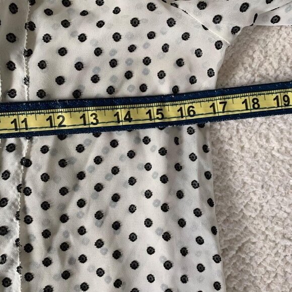 Anthropologie White & Black Polkadot Blouse - Picture 8 of 8